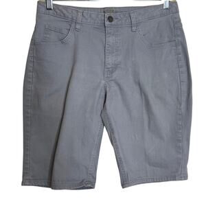 Riders by Lee Womens Bermuda Shorts 14M Gray Stretch Cotton Casual Mid Rise